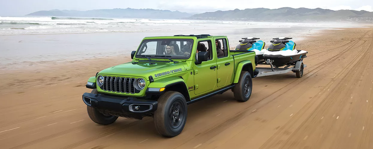 Jeep driving on a beach