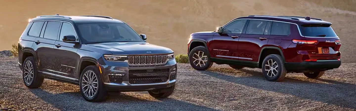 2024 Jeep Grand Cherokee L Specs front side in silver back side in red