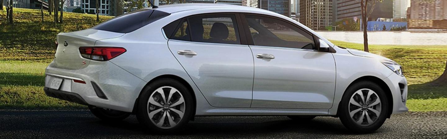 2021 Kia Rio parked in the city