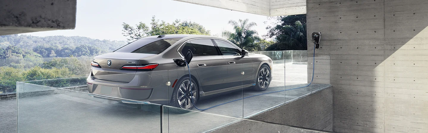 silver 2025 BMW i7 eDrive50 charging