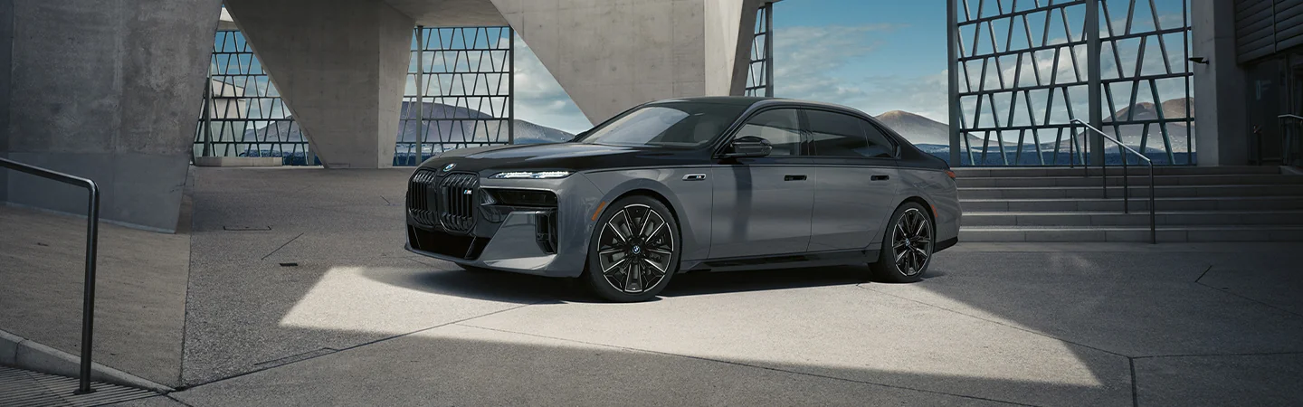 2025 BMW i7 eDrive50 parked by movern building