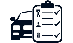 Car with clip board icon