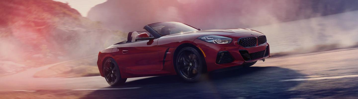 Red 2020 BMW Z4 in motion