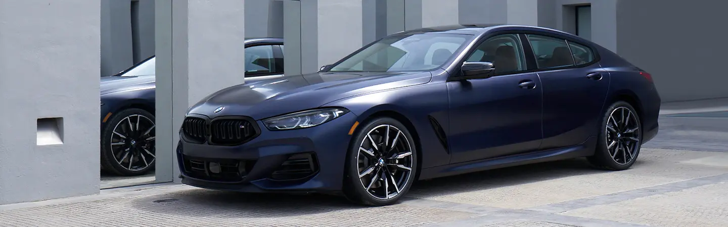 2024 BMW 8 Series front side in blue