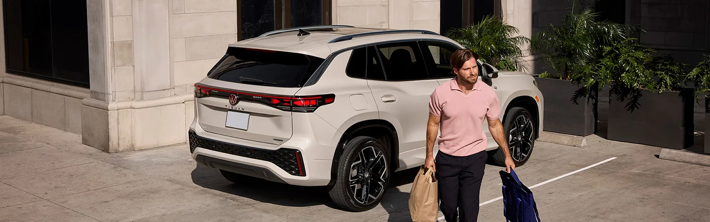 white packing up the 2025 Volkswagen Tiguan