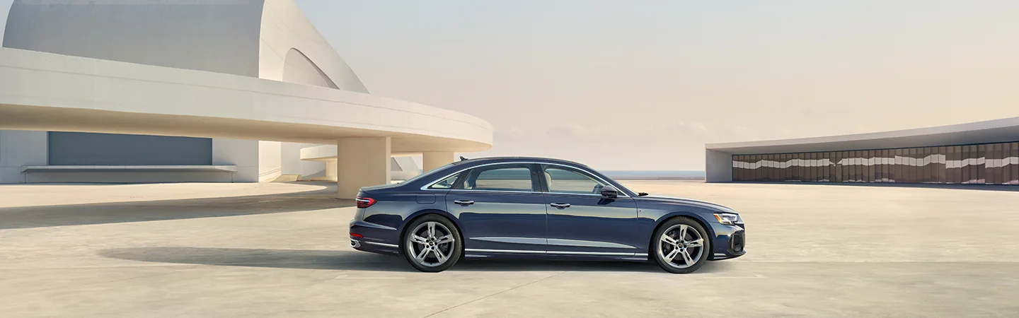 passenger side view of a 2025 Audi A8