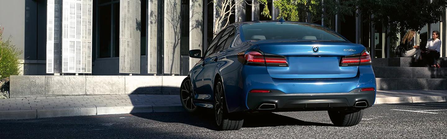 Back view of a parked 2022 BMW 5 Series