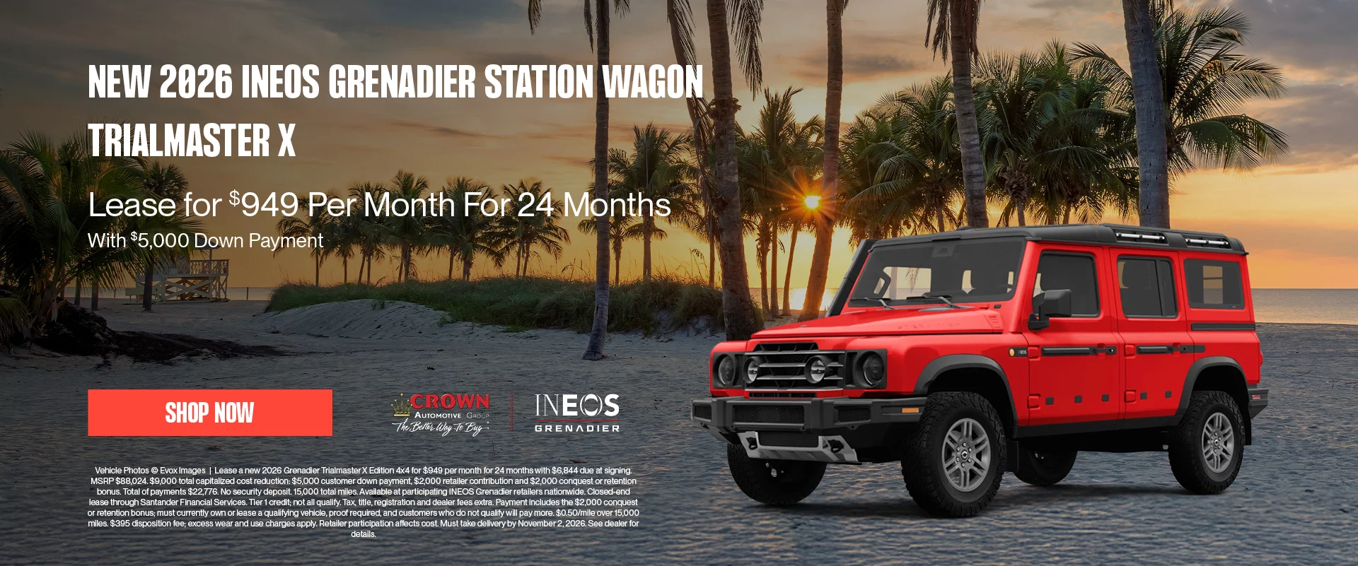 New 2026 INEOS Grenadier Station Wagon Trialmaster X Lease For $949 Per Month For 24 Months With $5,000 Down Payment
