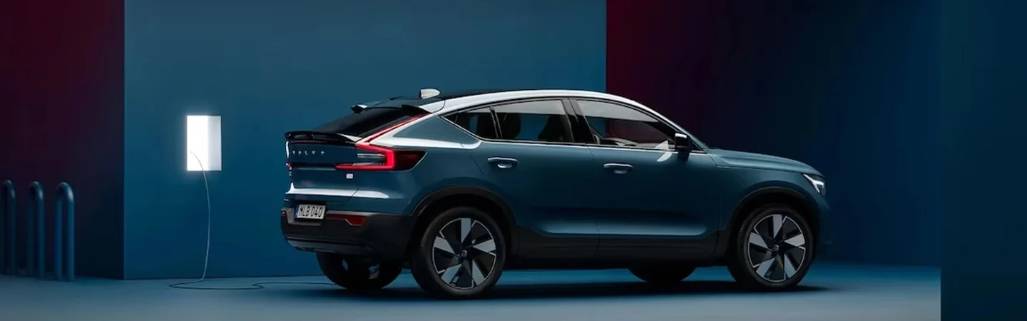 Volvo C40 Recharge side view charging