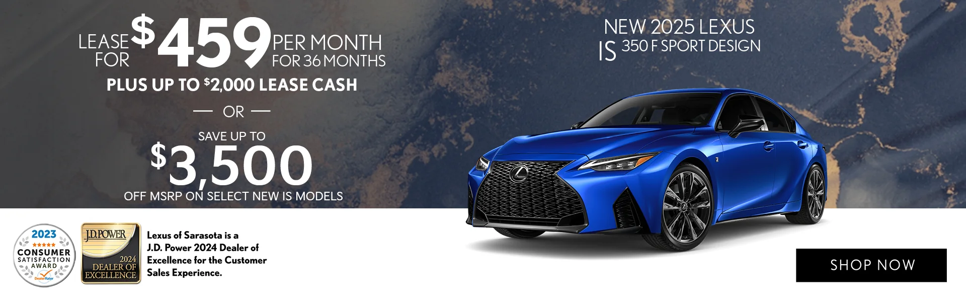 2025 Lexus IS 350 F SPORT DESIGN Lease For $459 Per Month For 36 Months – OR – Save up to $3,500 off MSRP on Select New IS Models - PLUS Up To $2,000 Lease Cash