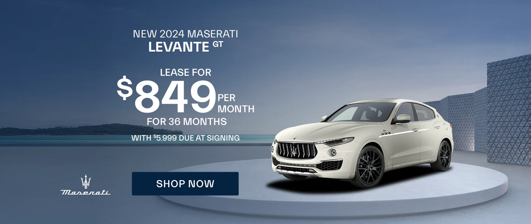 New 2024 Maserati Levante GT Lease for $849 per month for 36 months with $5,999 due at signing