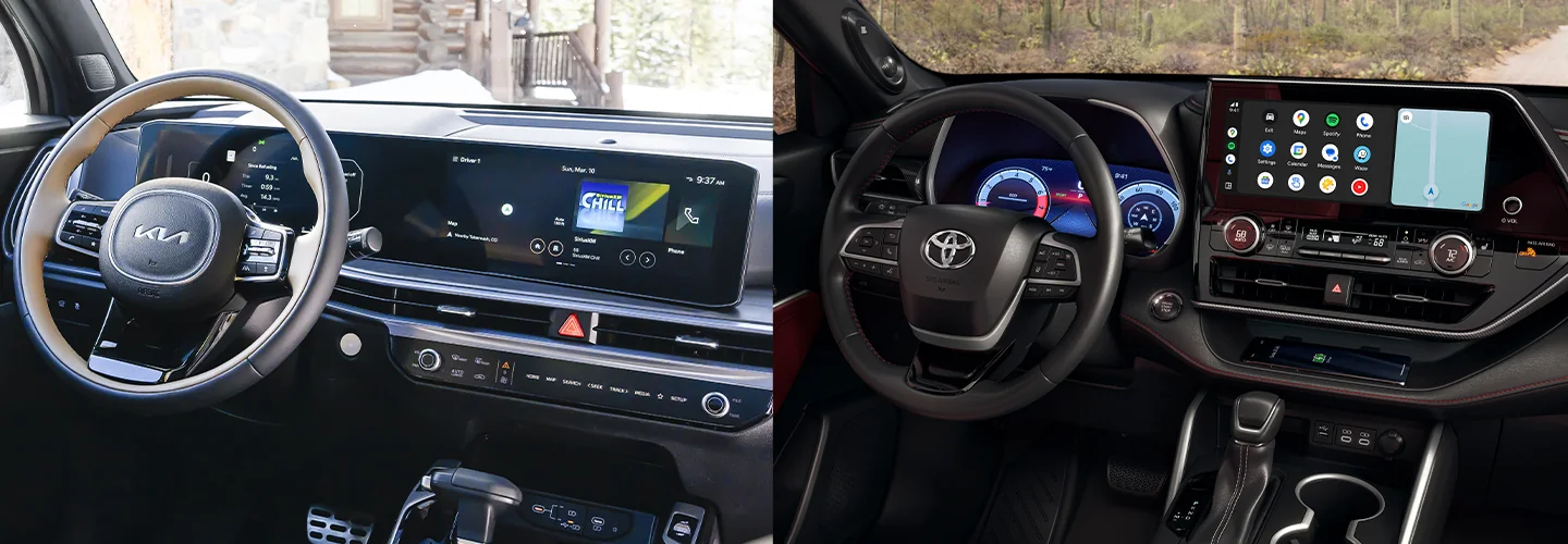 2025 Kia Sorento vs Toyota Highlander interior image