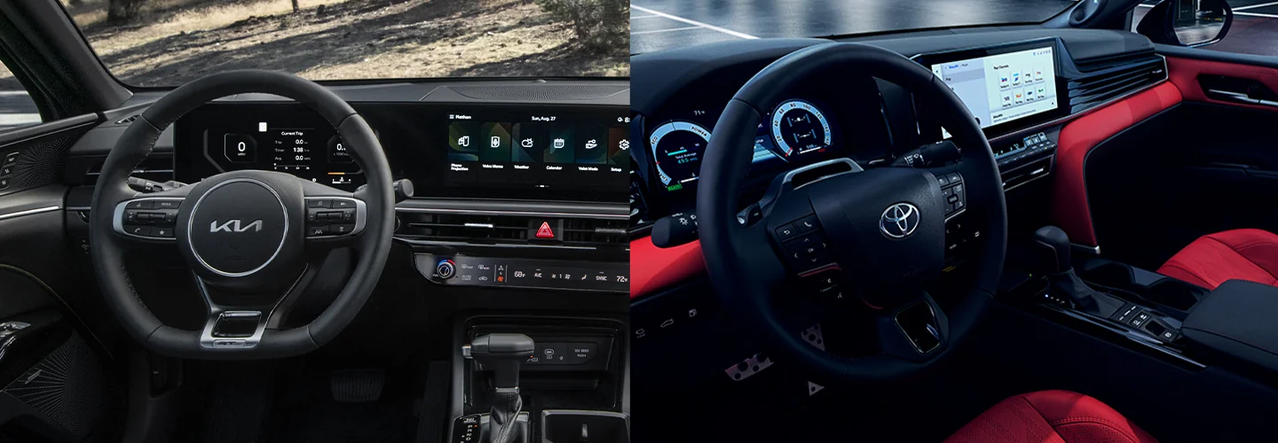 2025 Kia K5 vs Toyota Camry interior image