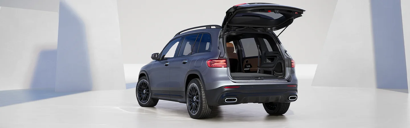 view of the 2025 Mercedes-Benz GLB 250 rear hatch open