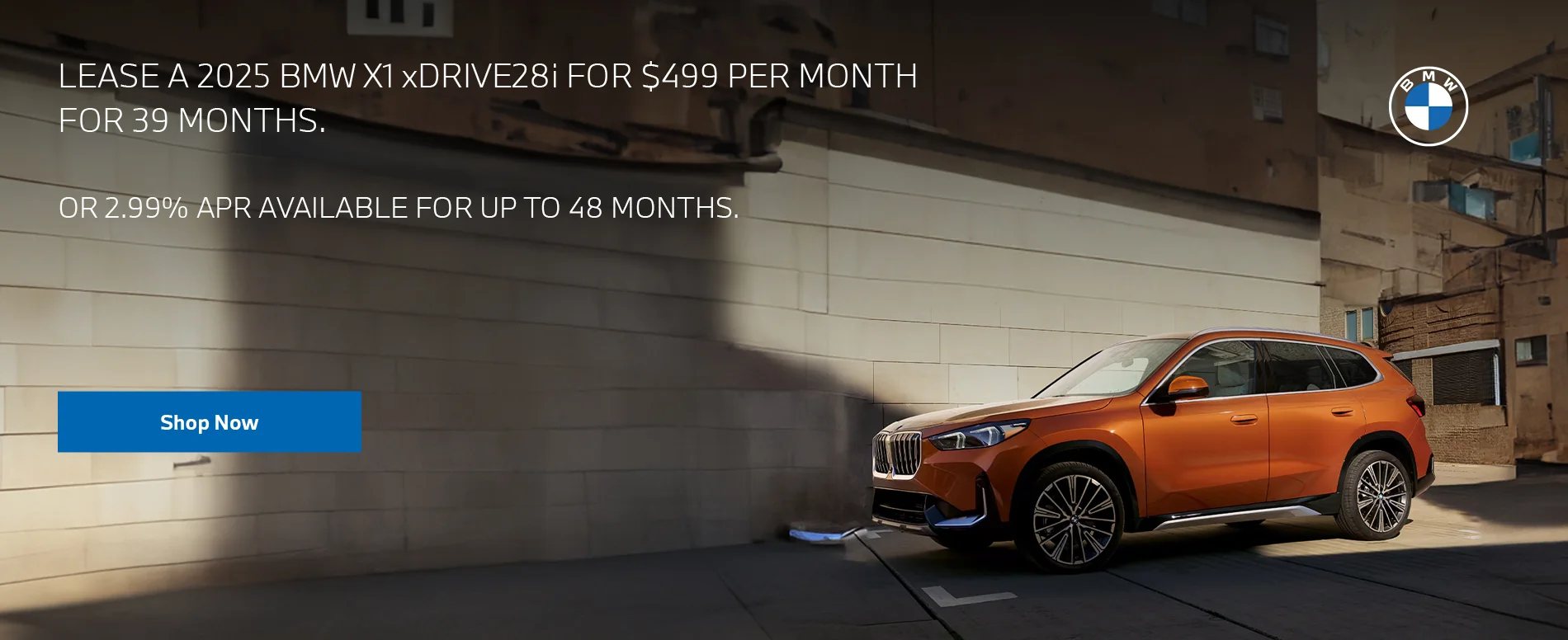 2025 BMW X1 xDRIVE28i LEASE FOR $499 PER MONTH FOR 39 MONTHS. - OR - 2.99% APR FOR UP T0 48 MONTHS.