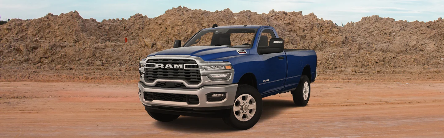 blue 2025 RAM 2500 on trail