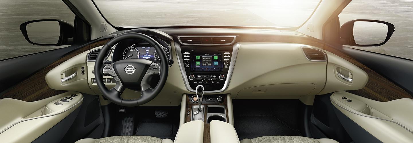 Interior view of the front seat of a 2021 Nissan Murano