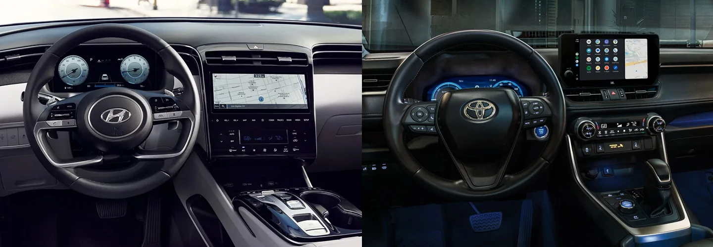 2024 Hyundai Tucson vs Toyota RAV4 interior image