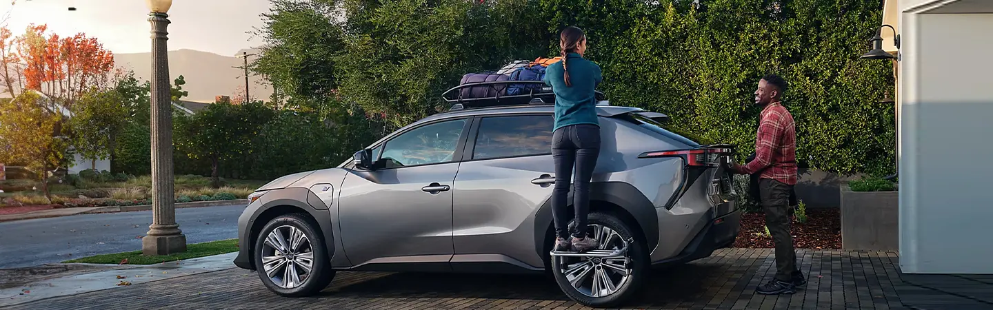 2024 Subaru Solterra vs Hyundai IONIQ 5 greycolor topview