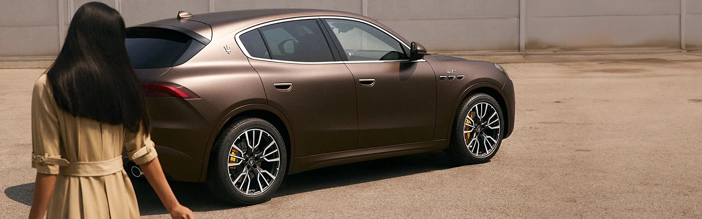 2024 Maserati Grecale vs Mercedes-Benz GLC brown color and back view