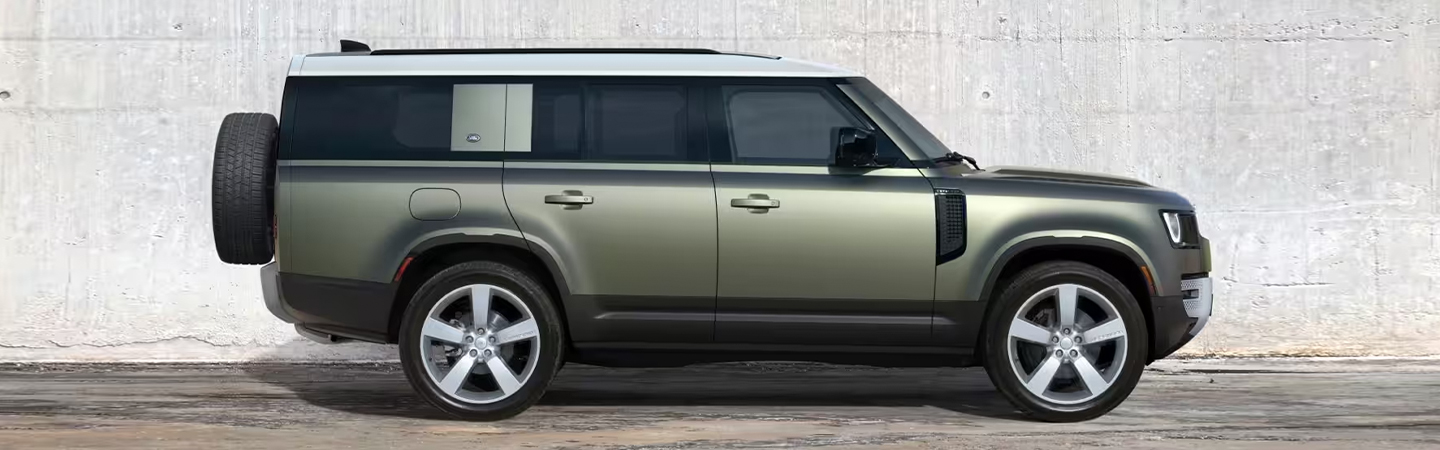 2024 Land Rover Defender side front in gray colour