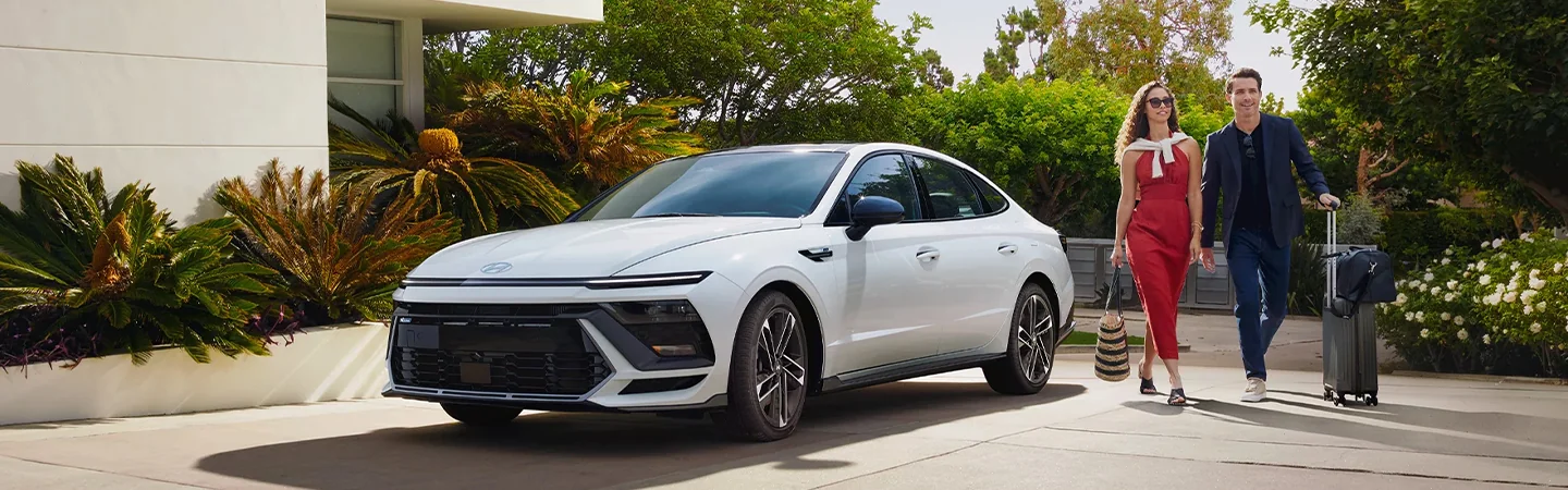 2024 Hyundai Sonata Specs front side in white