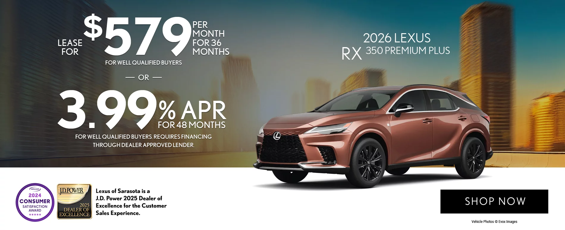 2026 Lexus RX 350 Premium Plus Lease For $579 Per Month For 36 Months For Well Qualified Buyers – OR – 3.99% APR For Up To 48 Months For Well Qualified Buyers Requires Financing Through Dealer Approved Lender