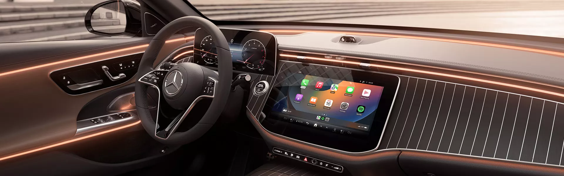 futuristic copper appointments inside new Merceded-Benz
