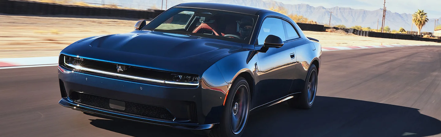 Front view of the 2025 Dodge Charger driving