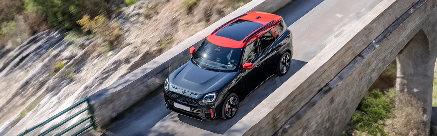 2025 MINI Cooper JCW Specs black color top vew