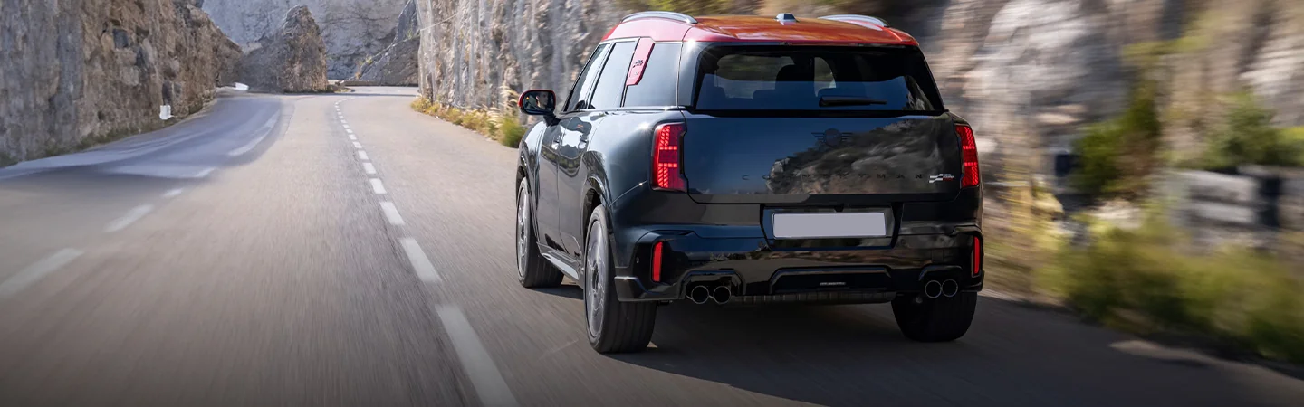 2025 MINI Cooper JCW Specs black color back side view