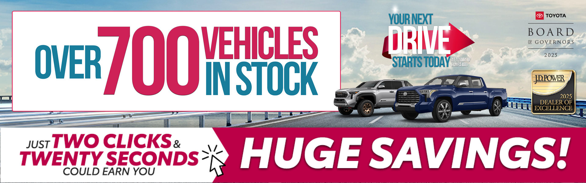 Toyota of Tampa Bay over 700 vehicles in stock and huge savings