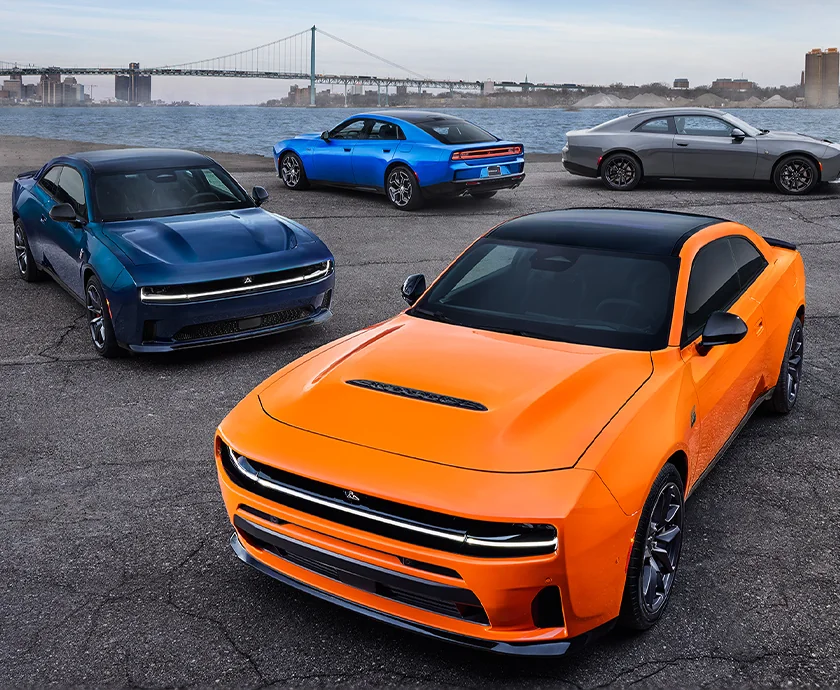 Line up of 4 2026 Dodge Charger down at the water front