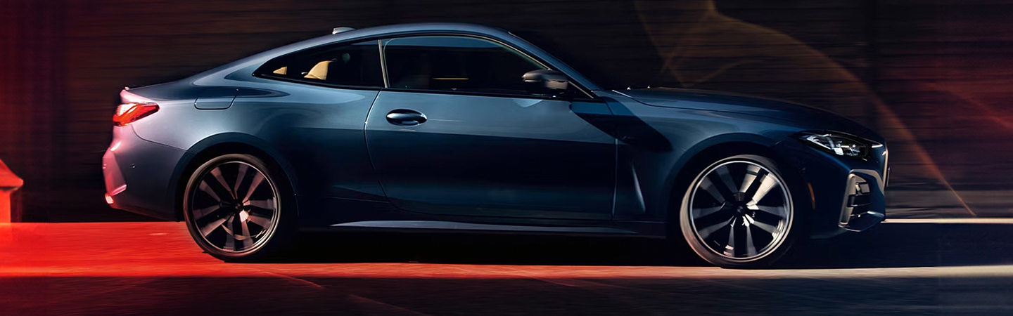 2024 BMW 4 Series Coupe blue sideview