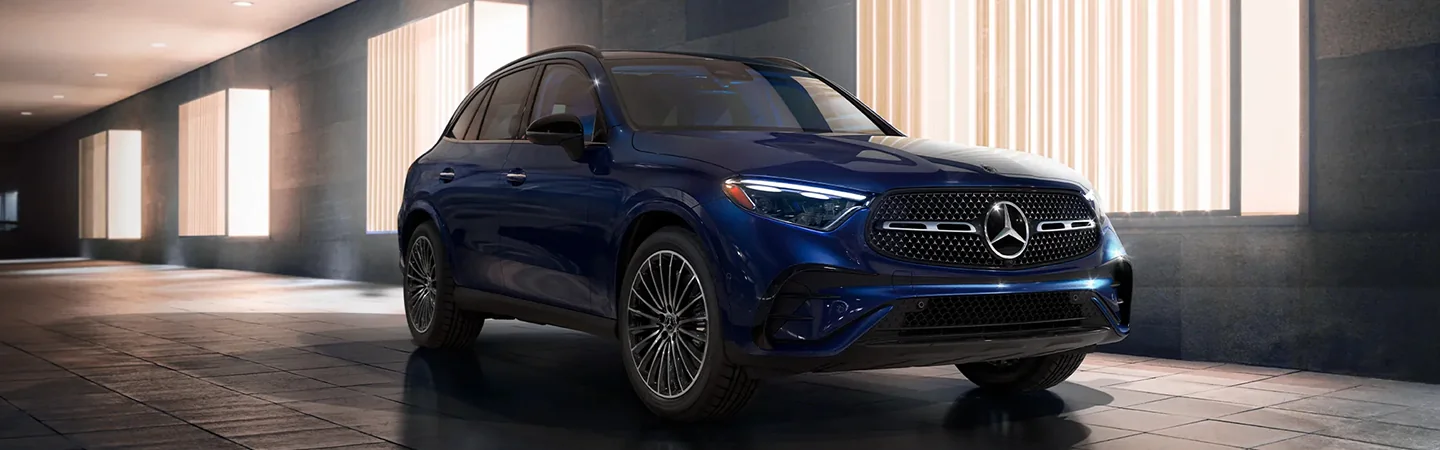 2024 Mercedes-Benz GLC Specs blue color frontview