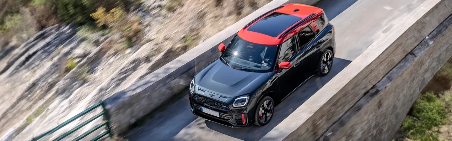 2025 MINI Cooper JCW Specs black color and top view