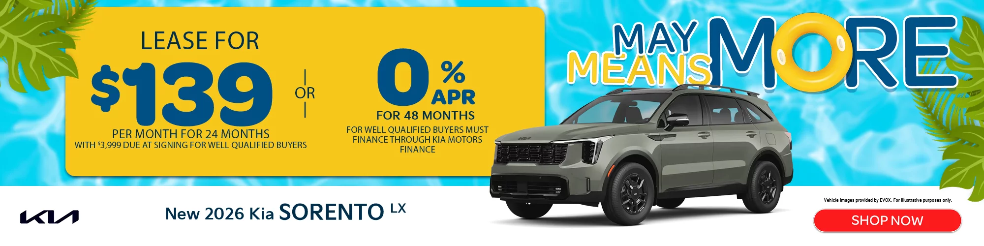 2026 Kia Sorento LX  Lease For $139 Per Month For 24 Months with $3,999 Due at Signing OR 0% APR FOR 48 MONTHS 