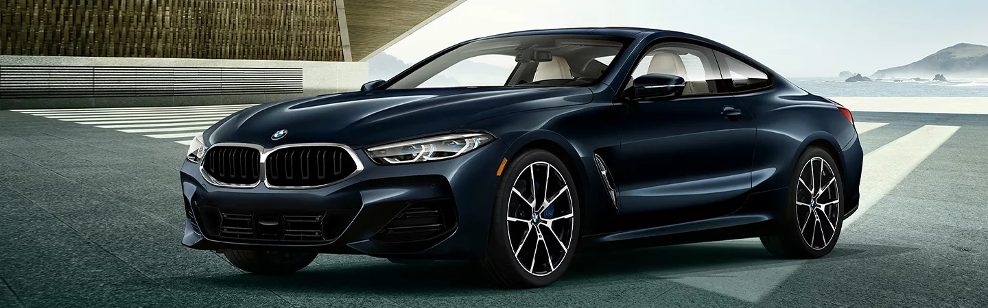 2024 BMW 8 Series Specs  front side in dark blue