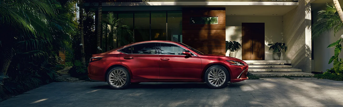 red profile of 2025 Lexus ES Hybrid in Montgomery AL