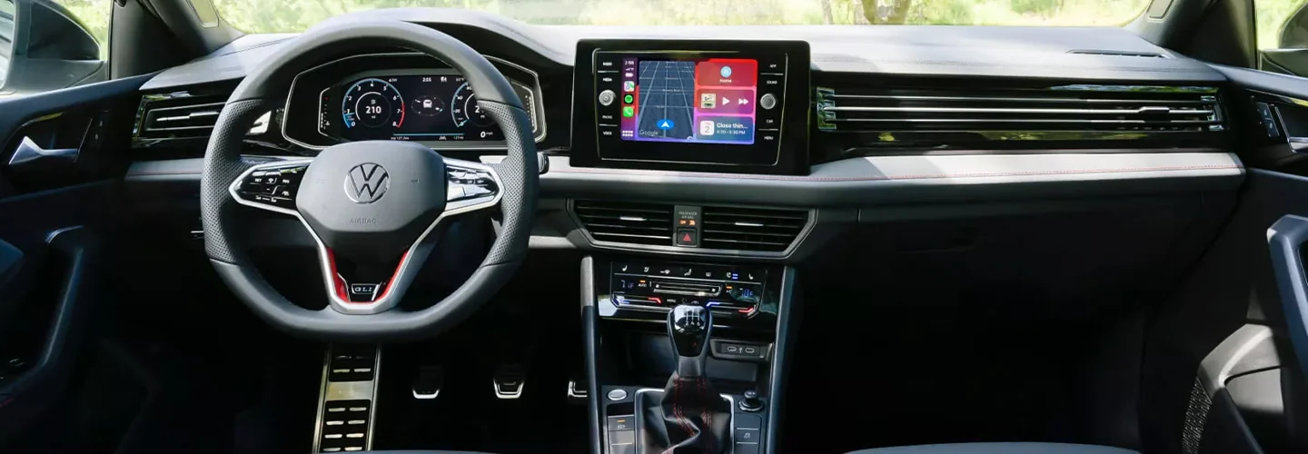 Interior view of the dashboard of a 2024 Volkswagen Jetta GLI