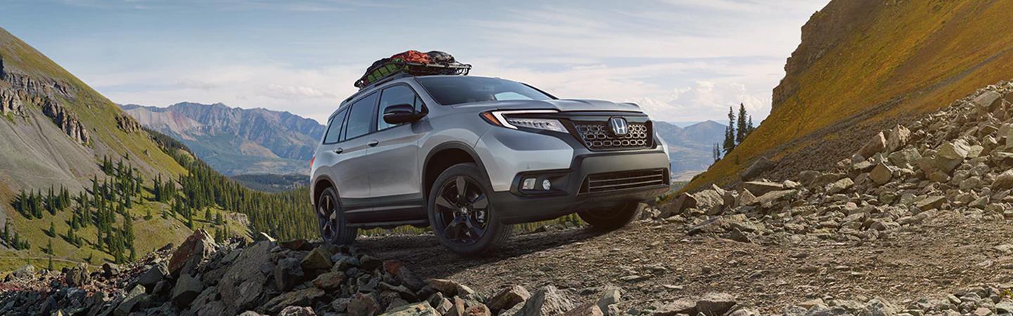 2021 Honda Ridgeline climbing hill on rocky road