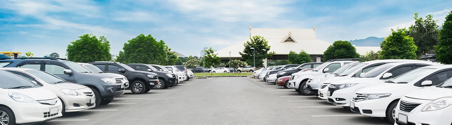 Car lot of a VW dealership