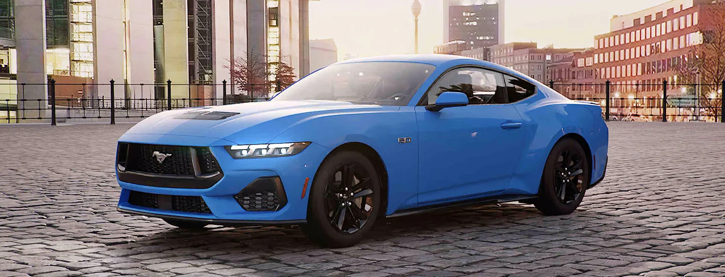 light blue 2025 Ford Mustang