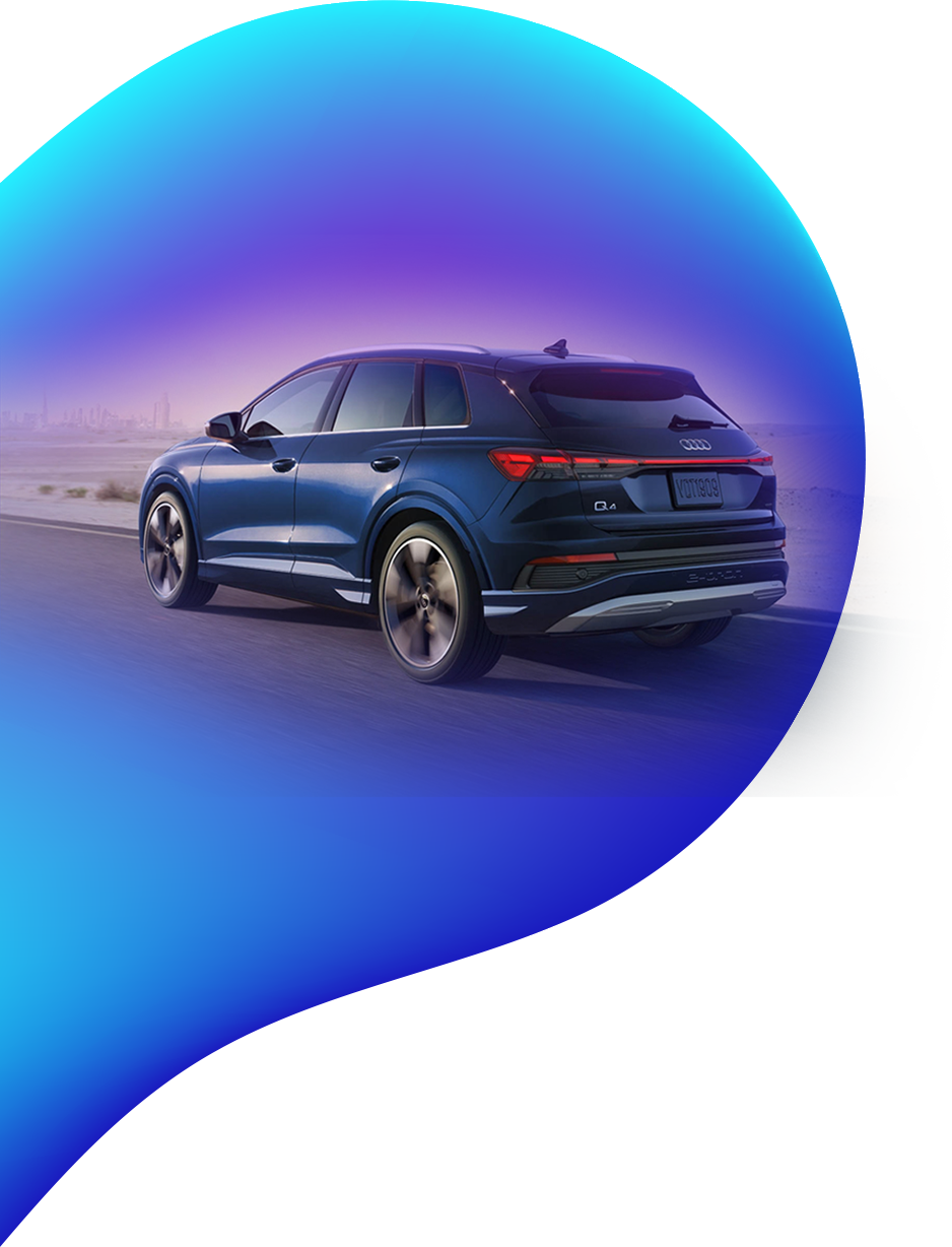 Side view of EV driving