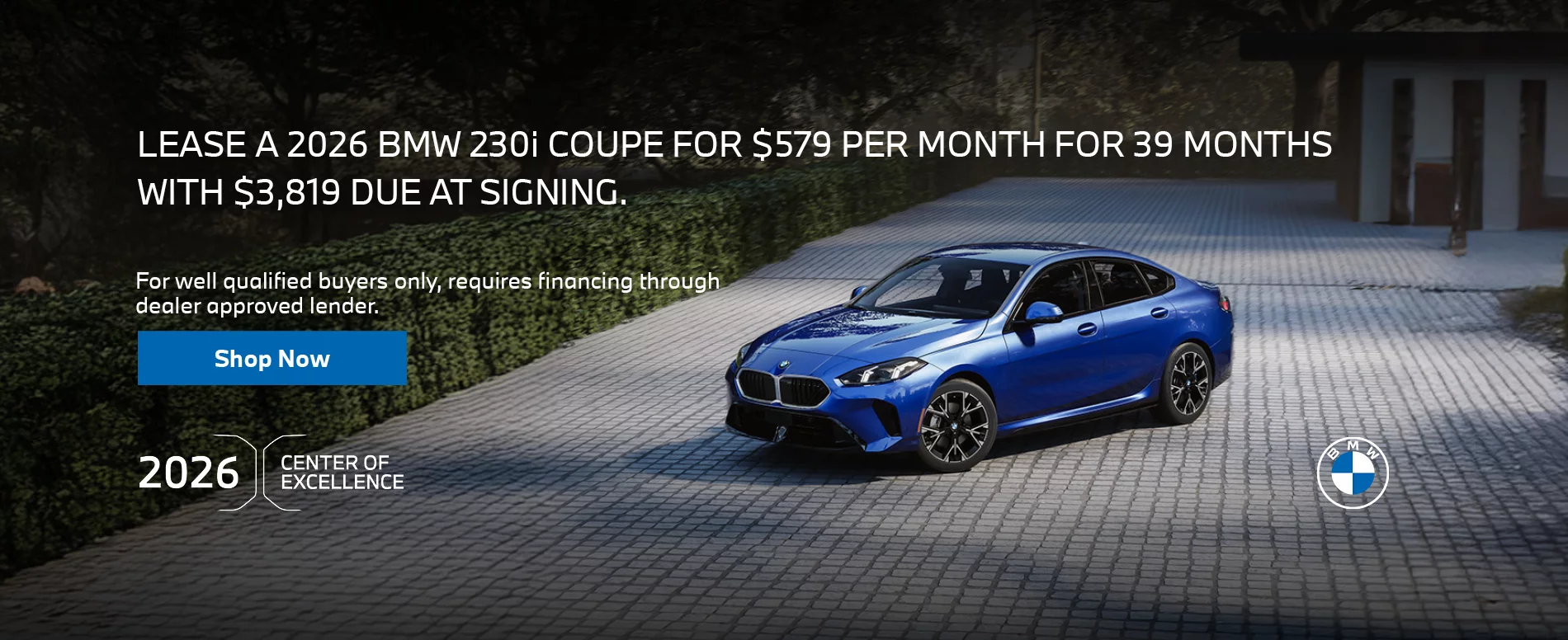 2026 BMW 230i COUPE LEASE FOR $579 PER MONTH FOR 39 MONTHS WITH $3,819 DUE AT SIGNING. 
