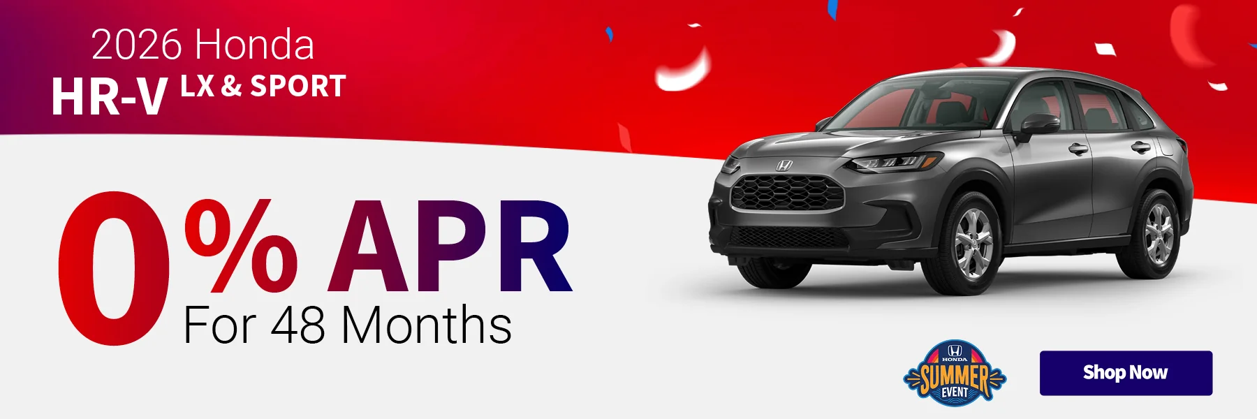 2026 Honda HR-V LX and HR-V Sport 0% APR for 48 months