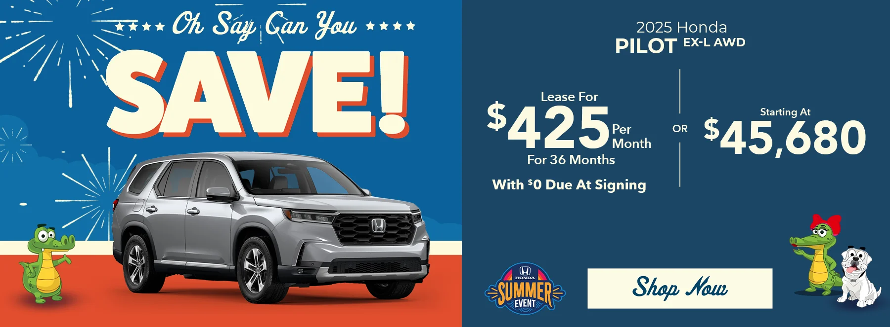 2025 Honda Pilot EX-L AWD Lease For $425 Per Month For 36 Months With $0 Due At Signing Starting At $45,680