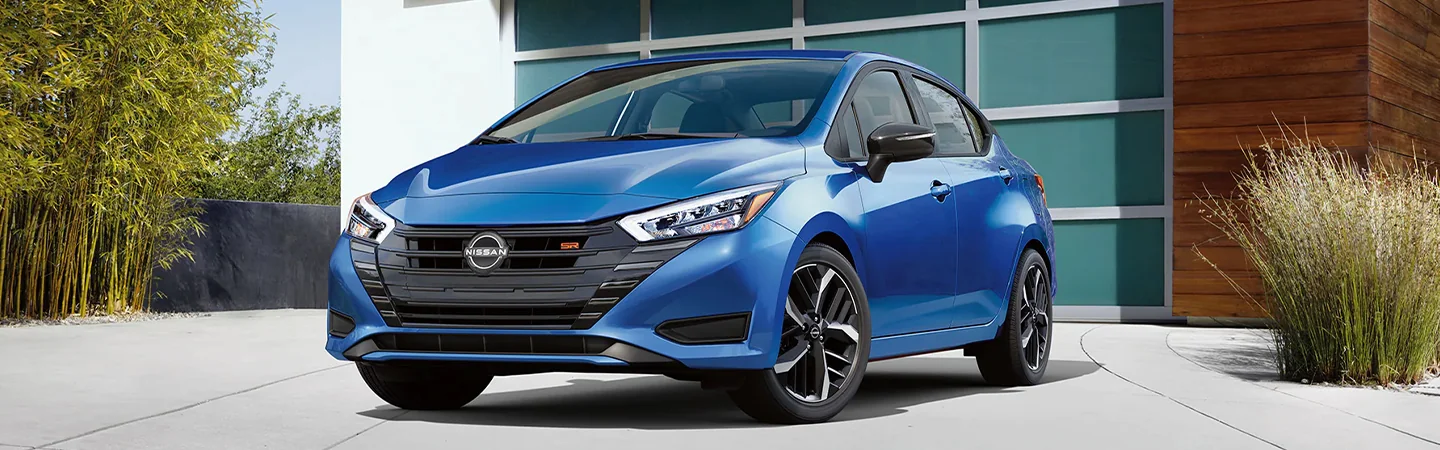 2024 Nissan Versa Specs front side in blue 