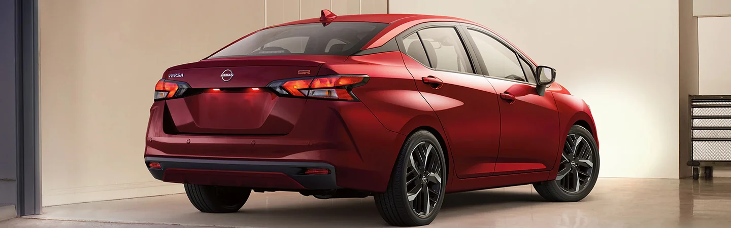 2024 Nissan Versa Specs back side in red 