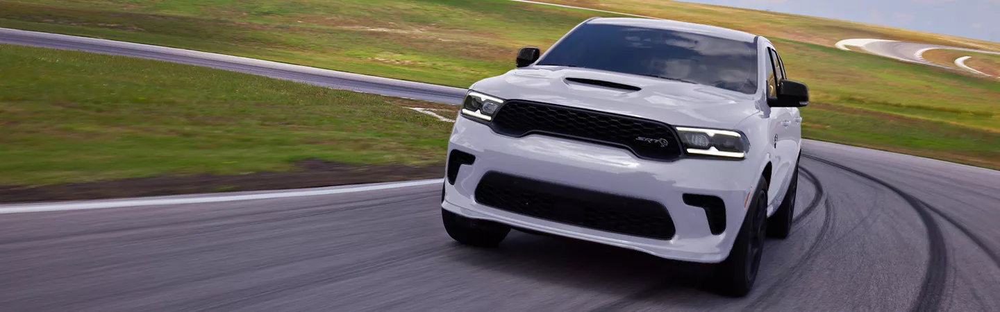 2025 Dodge Durango driving on a winding road
